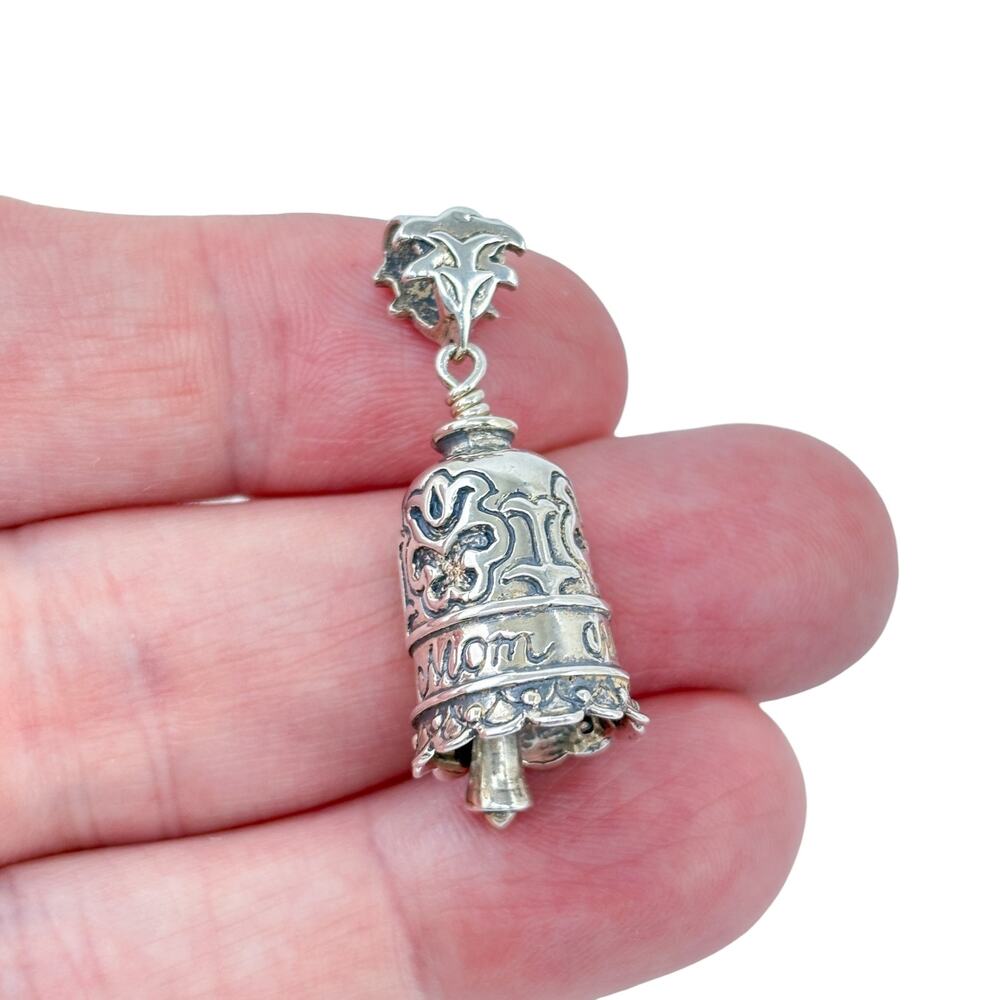 Vintage Sterling Silver 925 Mom Bell Charm